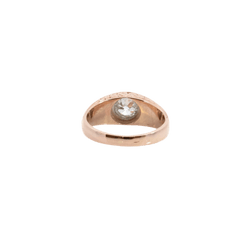 Bague Jonc en or rose, platine et diamant - Castafiore