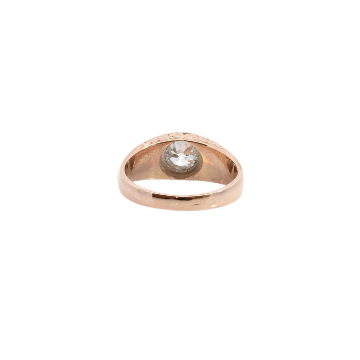 Bague Jonc en or rose, platine et diamant - Castafiore
