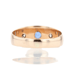 Bague Jonc en or rose, saphir et diamants - Castafiore