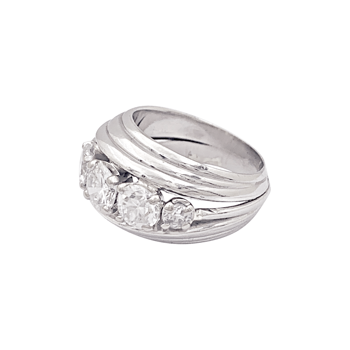 Bague Jonc en platine en diamants. - Castafiore