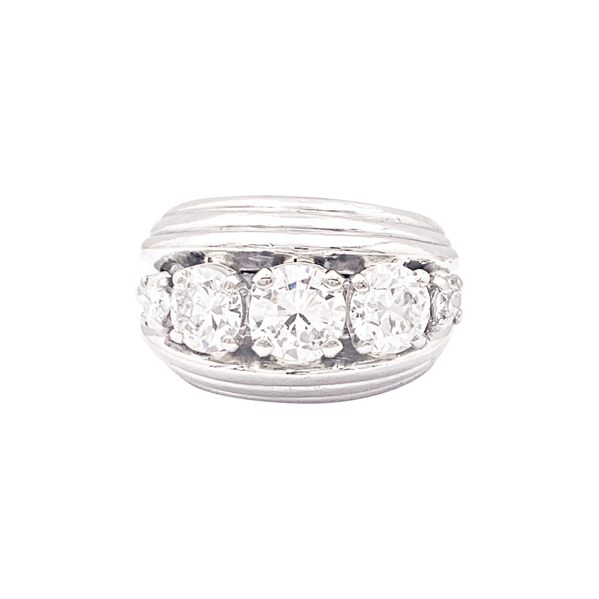 Bague Jonc en platine en diamants. - Castafiore