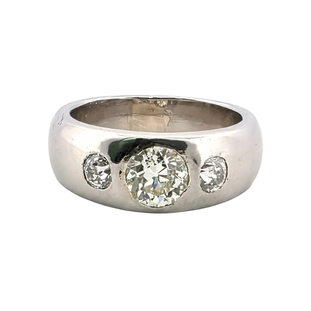 Bague Jonc en platine et diamants - Castafiore