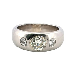Bague Jonc en platine et diamants - Castafiore