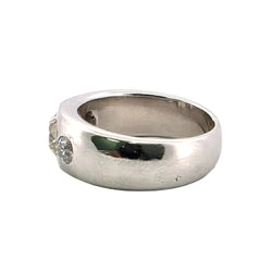 Bague Jonc en platine et diamants - Castafiore