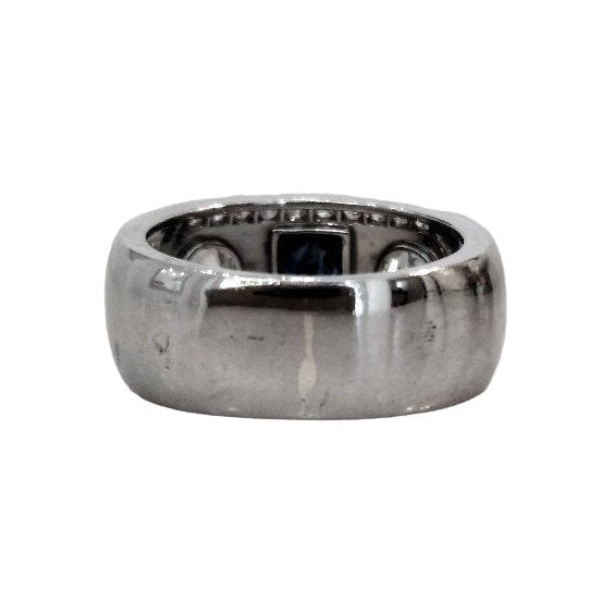 Bague Jonc en platine, saphir et diamants - Castafiore