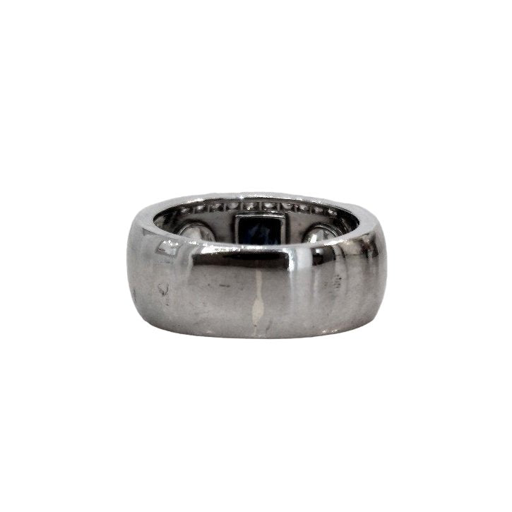 Bague Jonc en platine, saphir et diamants - Castafiore