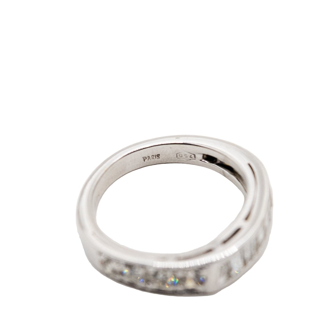 Bague Jonc FRED en or blanc et diamants - Castafiore