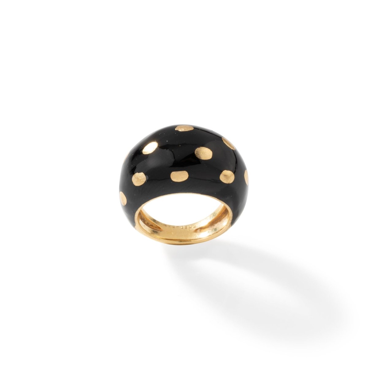 Bague Jonc FRED en or jaune et émail noir