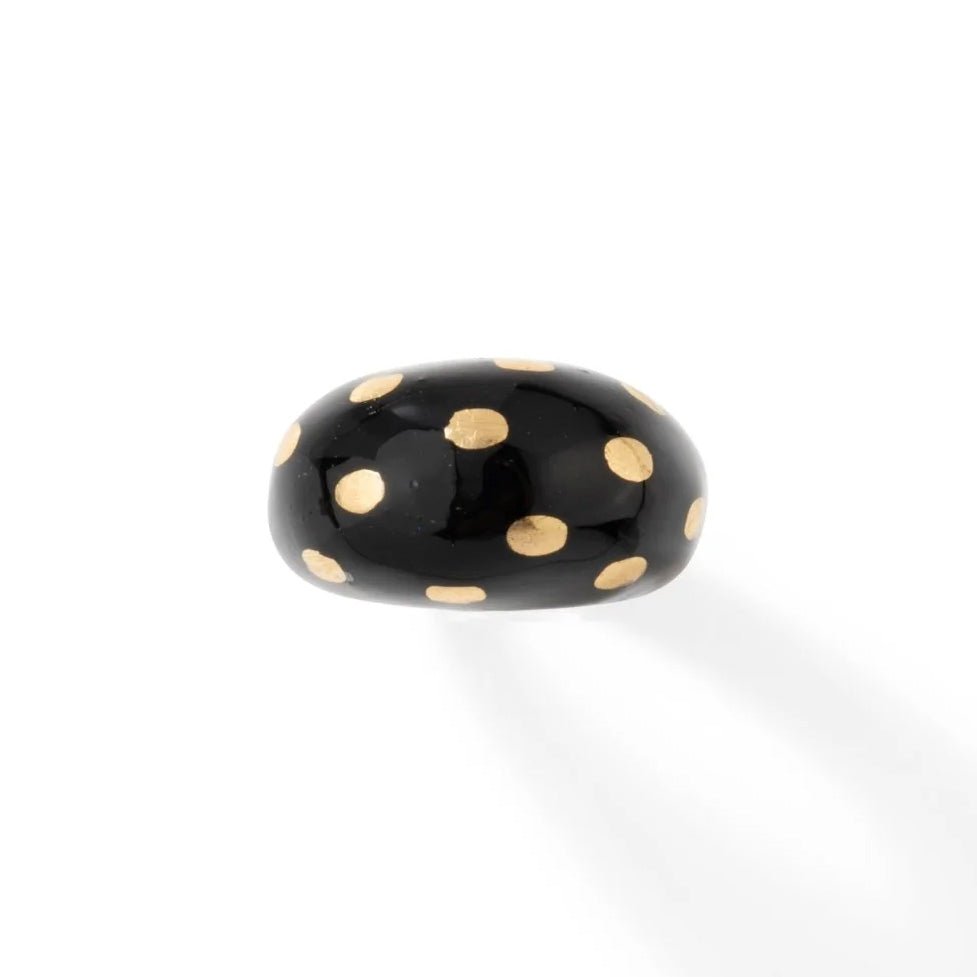 Bague Jonc FRED en or jaune et émail noir - Castafiore