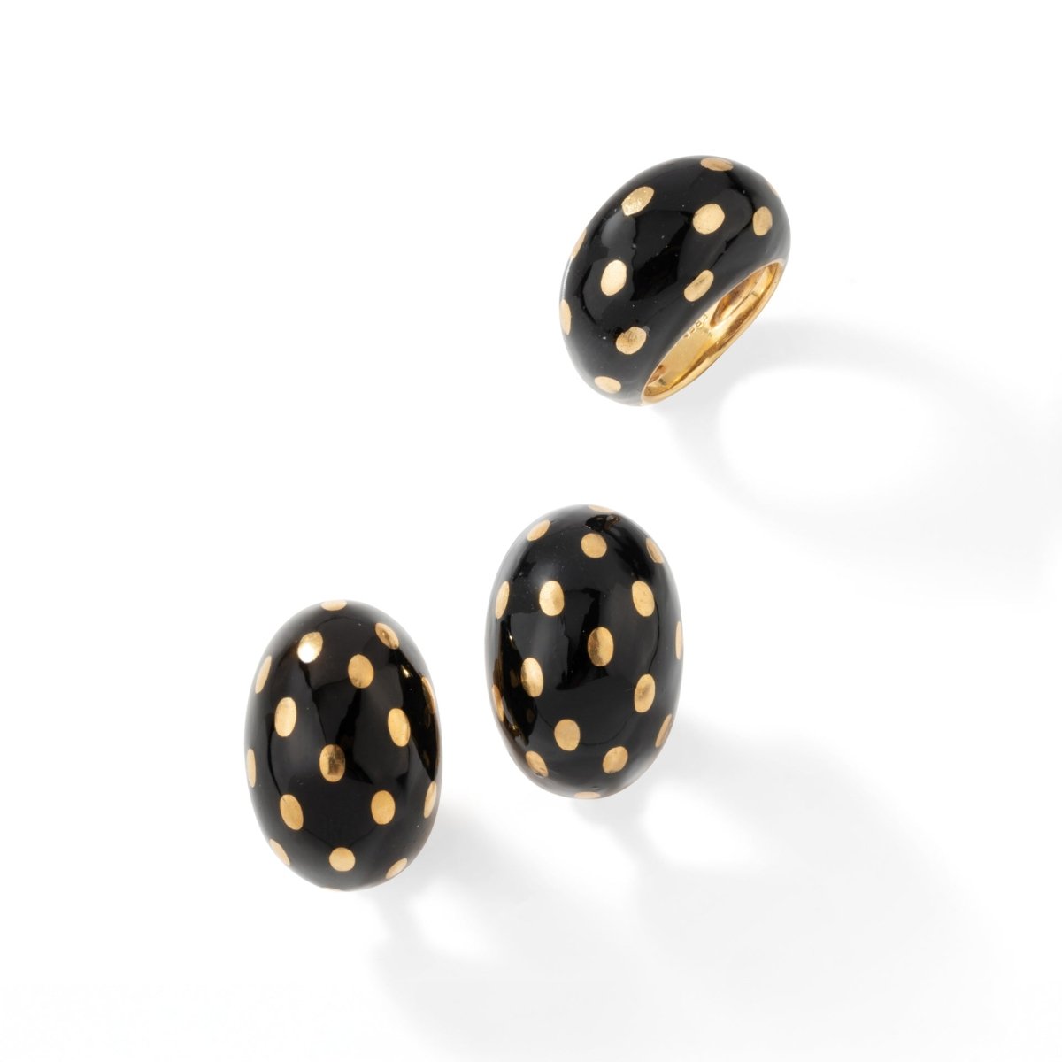 Bague Jonc FRED en or jaune et émail noir - Castafiore