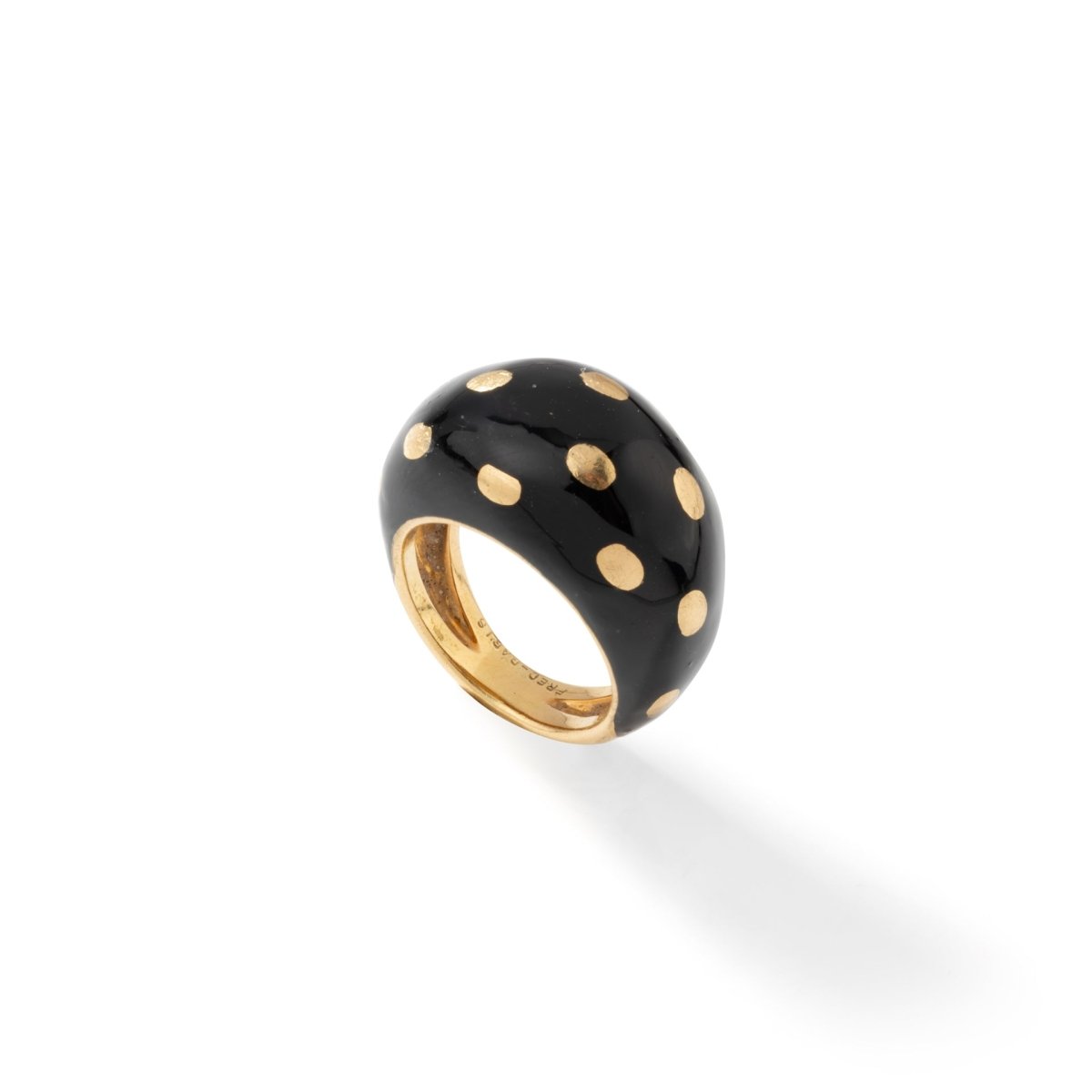 Bague Jonc FRED en or jaune et émail noir
