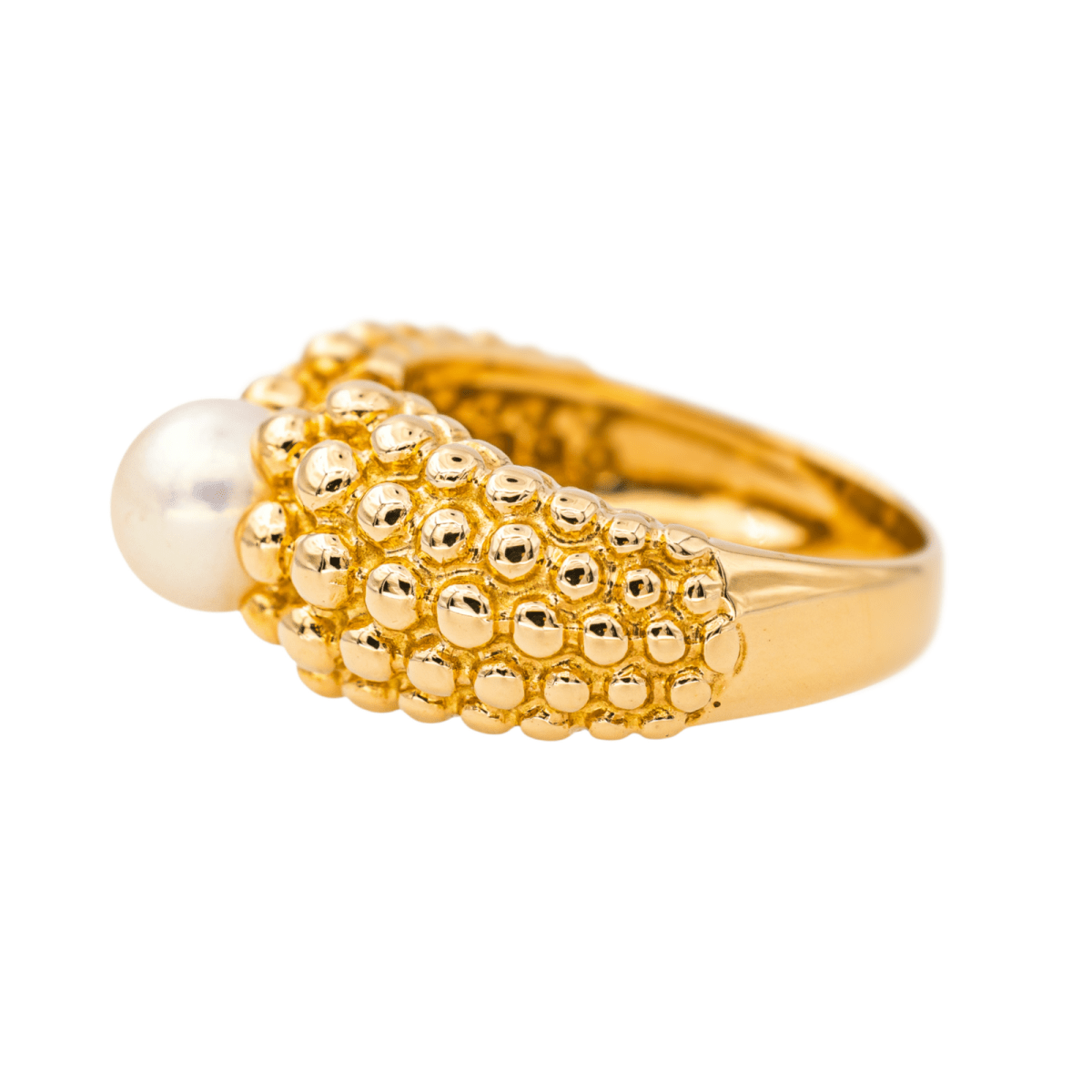 Bague Jonc FRED en or jaune et perle - Castafiore