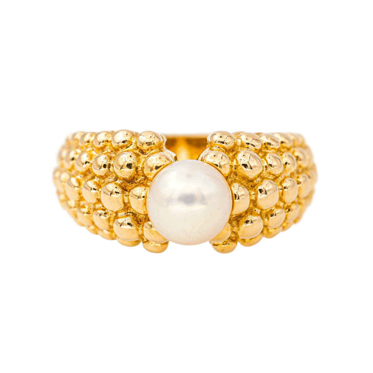 Bague Jonc FRED en or jaune et perle - Castafiore