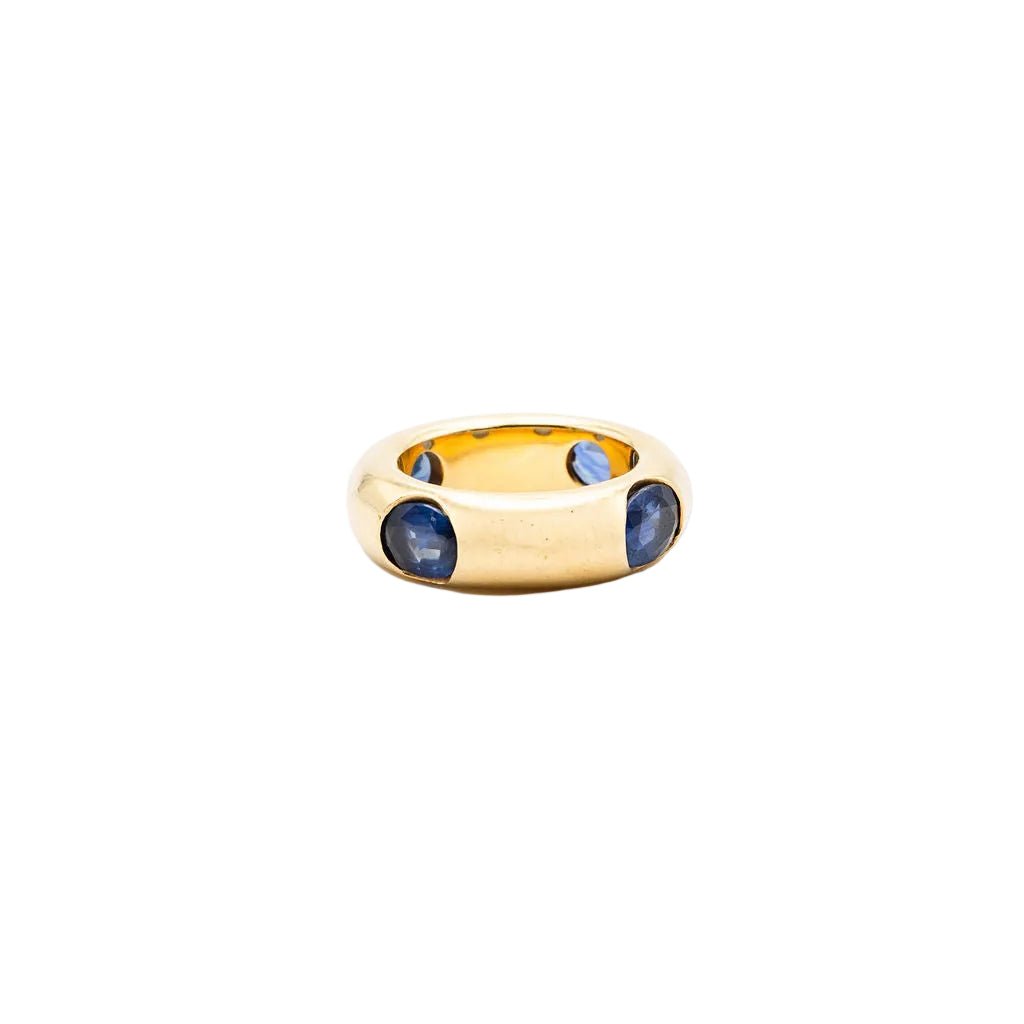 Bague Jonc FRED en or jaune et saphirs