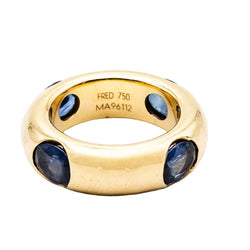 Bague Jonc FRED en or jaune et saphirs
