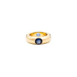 Bague Jonc FRED en or jaune et saphirs