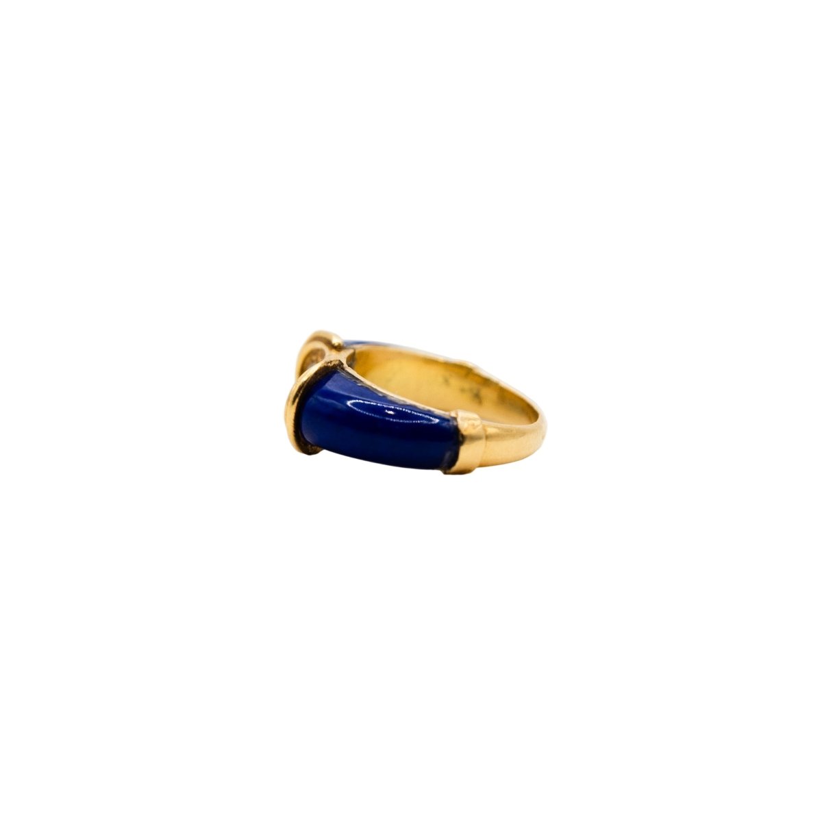 Bague Jonc FRED en or jaune, lapis lazuli et diamants - Castafiore