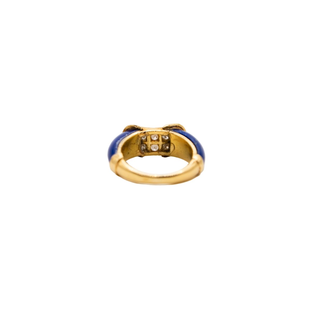 Bague Jonc FRED en or jaune, lapis lazuli et diamants - Castafiore