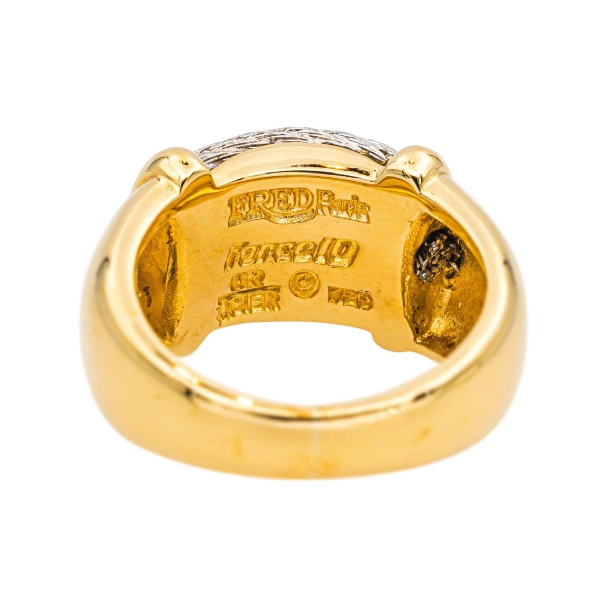 Bague Jonc FRED "Force 10" en or jaune et acier - Castafiore
