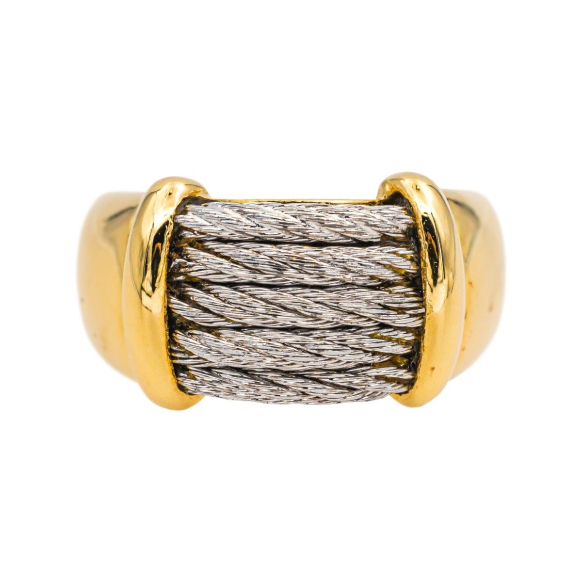 Bague Jonc FRED "Force 10" en or jaune et acier - Castafiore