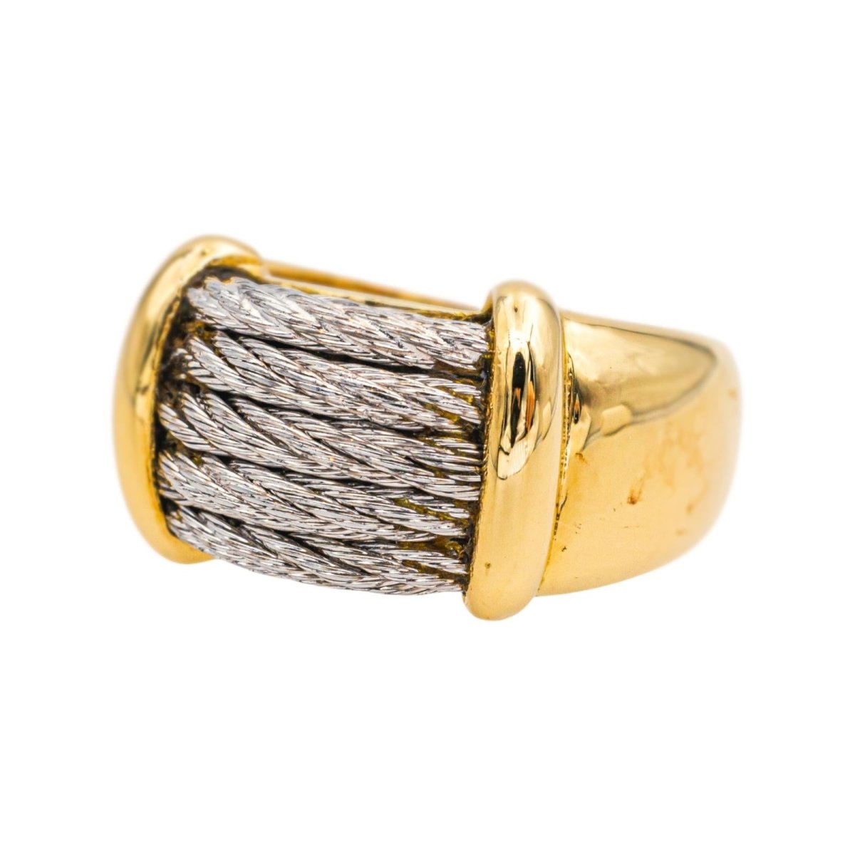 Bague Jonc FRED "Force 10" en or jaune et acier - Castafiore