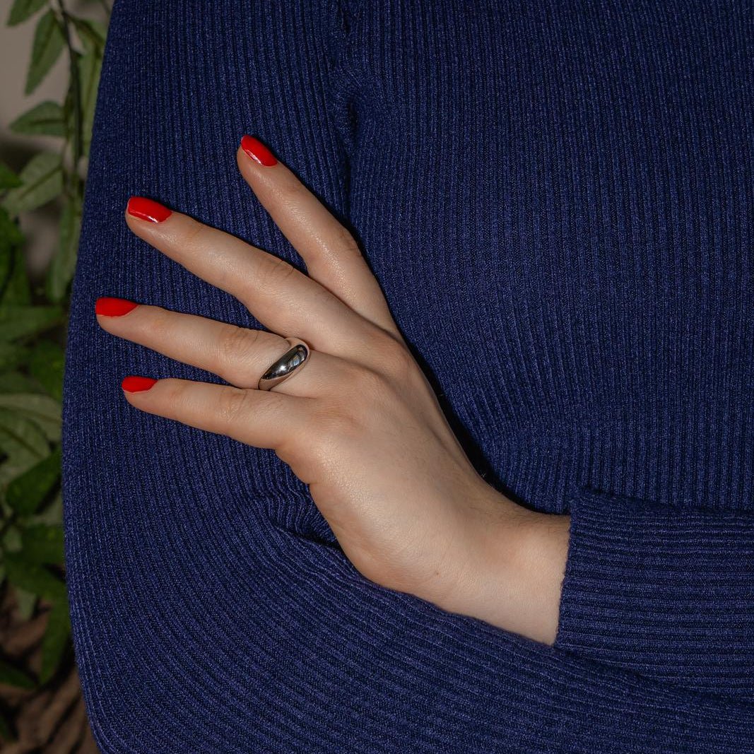 Bague Jonc FRED "Mouvementé" en or blanc - Castafiore