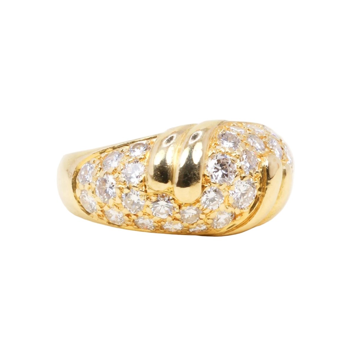 Bague Jonc FRED "Panthère" en or jaune et diamants - Castafiore