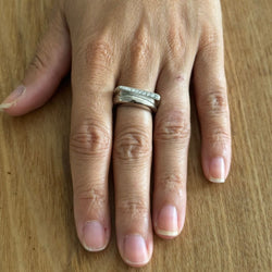 Bague Jonc FRED "Success" en or blanc et diamants - Castafiore