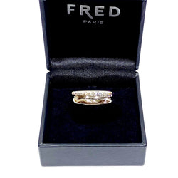 Bague Jonc FRED "Success" en or blanc et diamants - Castafiore