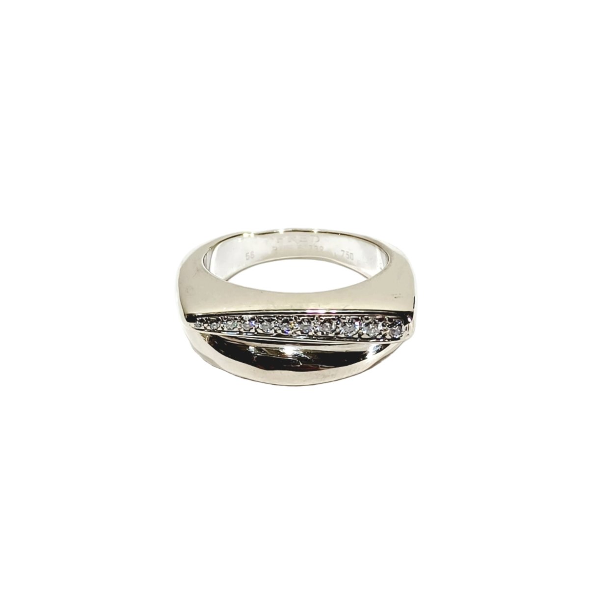 Bague Jonc FRED "Success" en or blanc et diamants - Castafiore