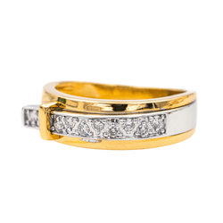 Bague Jonc GUY LAROCHE "Ceinture" en or jaune et diamants - Castafiore