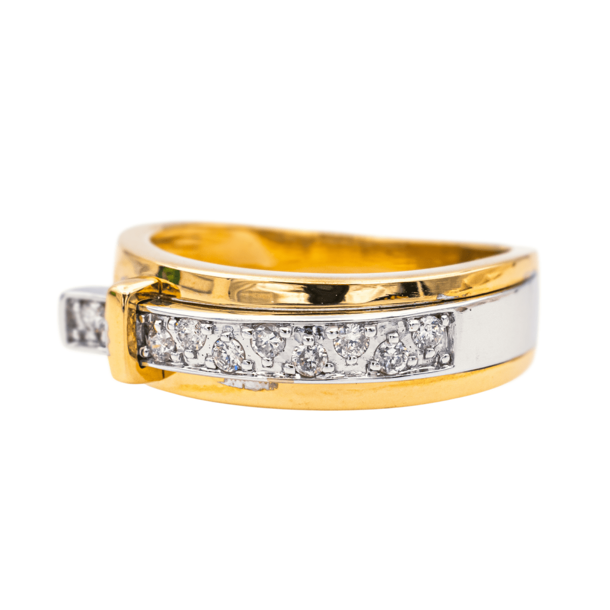 Bague Jonc GUY LAROCHE "Ceinture" en or jaune et diamants - Castafiore