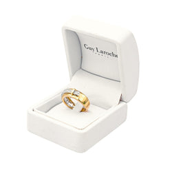 Bague Jonc GUY LAROCHE "Ceinture" en or jaune et diamants - Castafiore