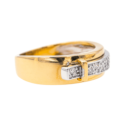 Bague Jonc GUY LAROCHE "Ceinture" en or jaune et diamants - Castafiore