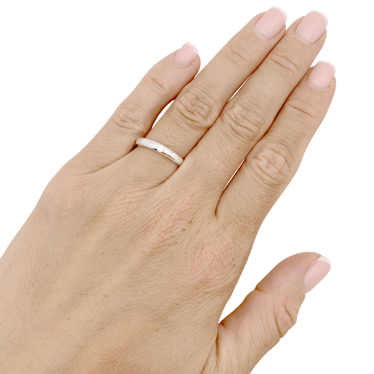 Bague Jonc HARRY WINSTON en platine et diamant - Castafiore