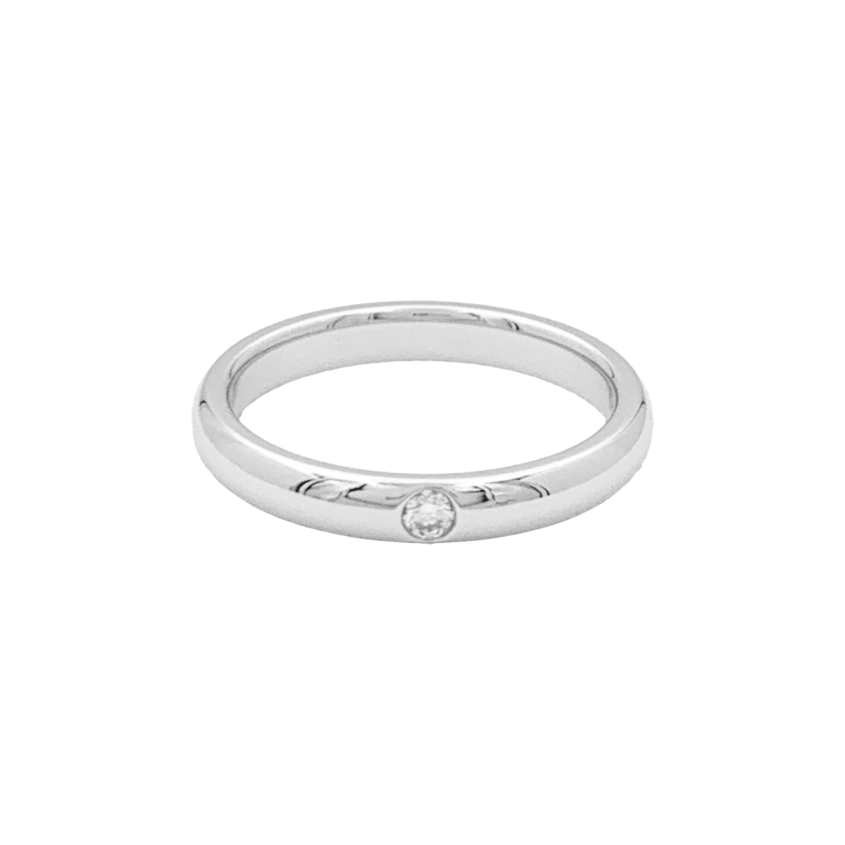 Bague Jonc HARRY WINSTON en platine et diamant - Castafiore