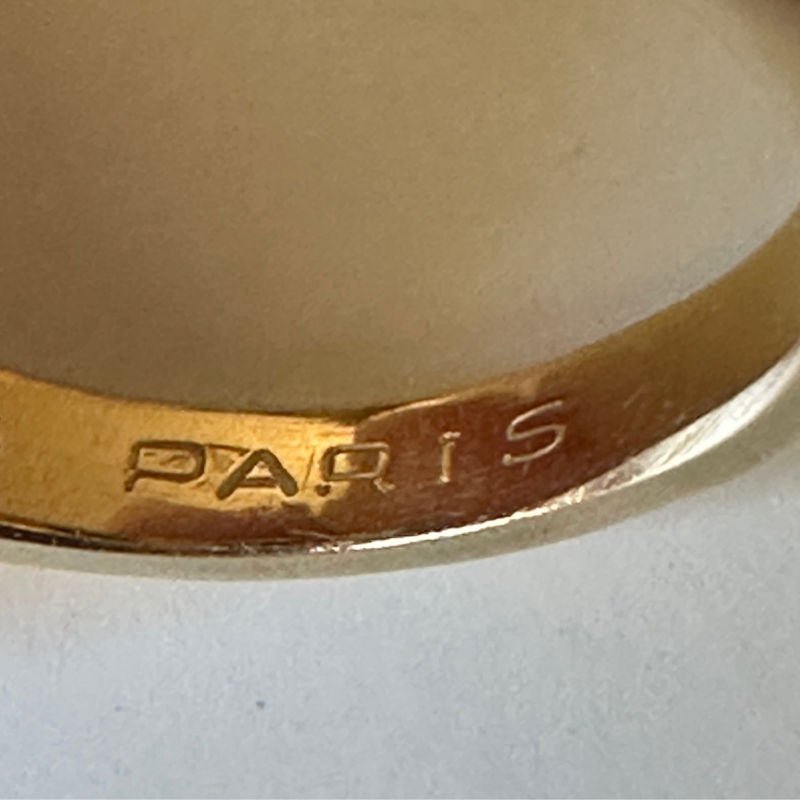 Bague Jonc HERMÈS en or jaune et malachite - Castafiore