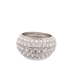 Bague Jonc KOENIG en or blanc et diamants - Castafiore