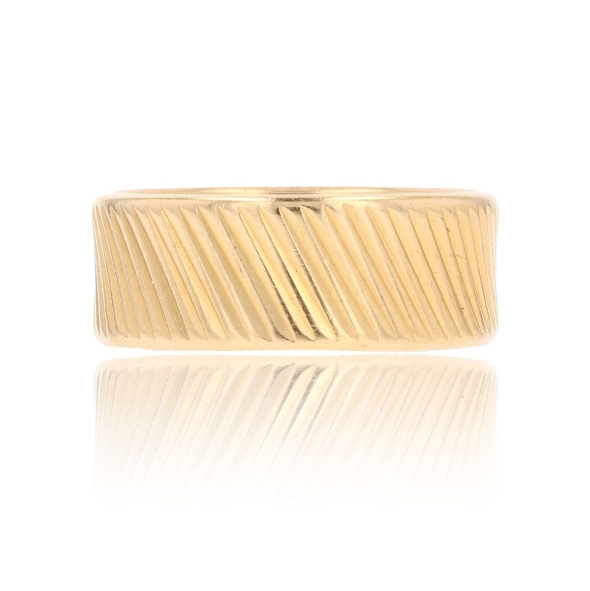 Bague JONC Large gravé en or jaune - Castafiore