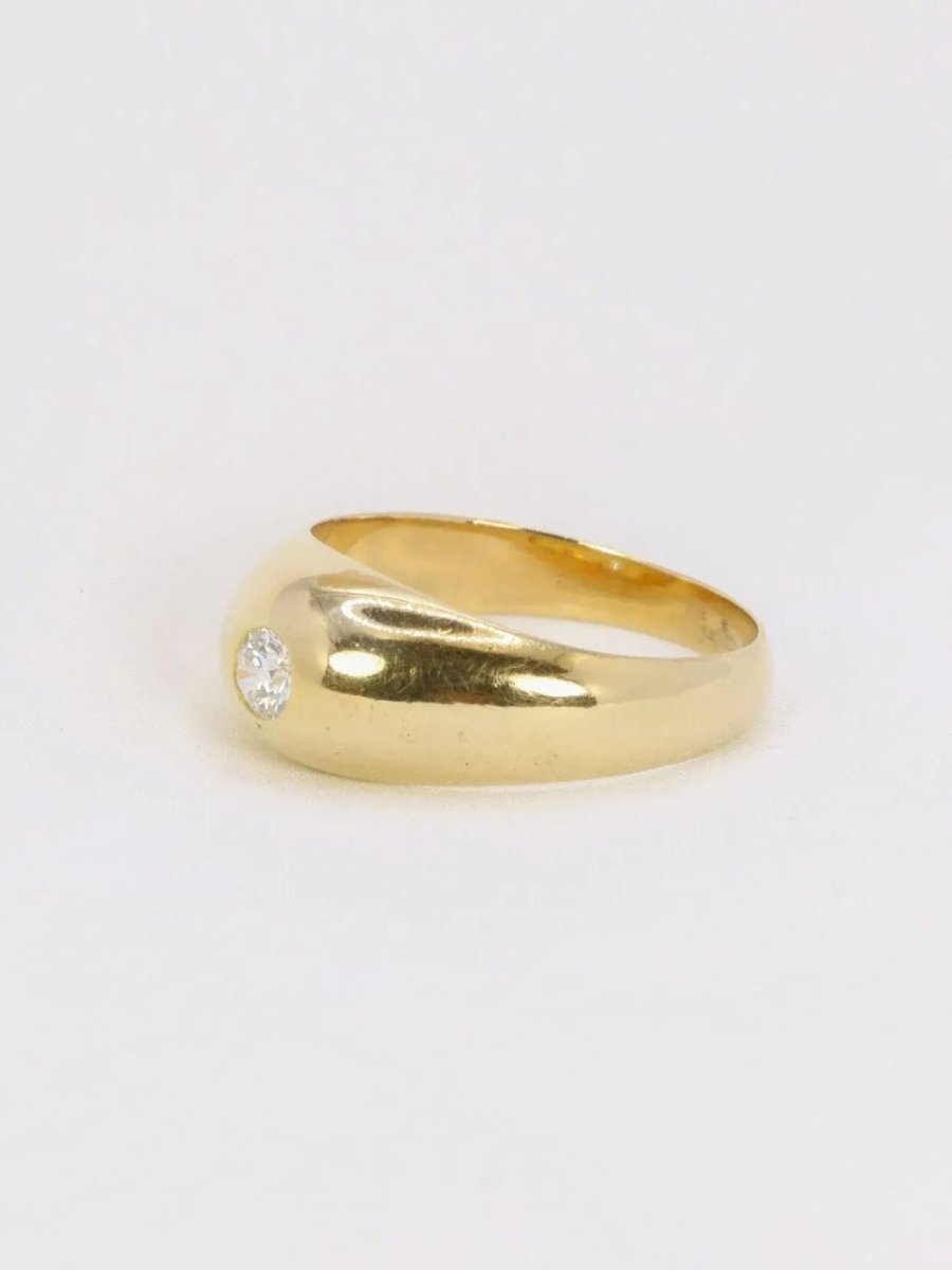 Bague jonc or jaune diamant 0,2 ct - Castafiore