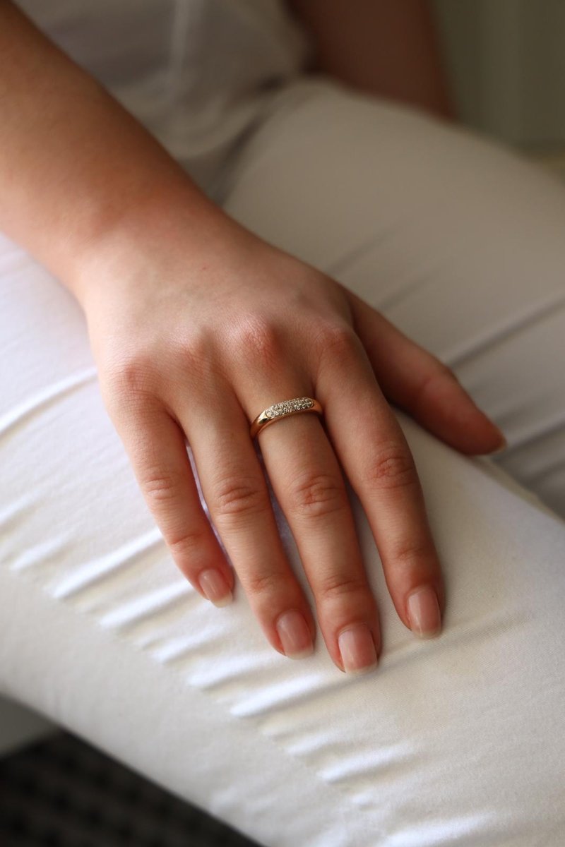 Bague Jonc Or jaune Diamant - Castafiore
