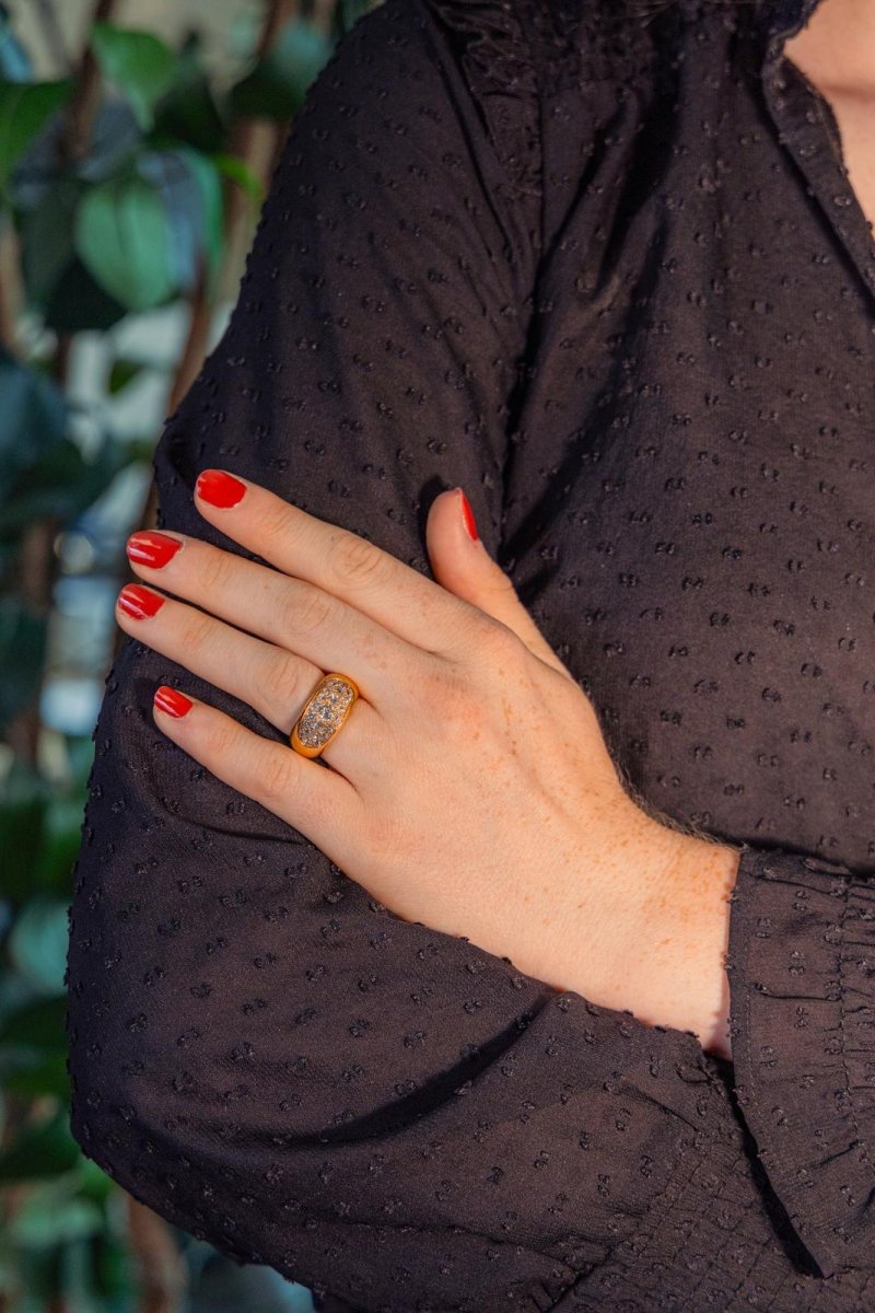 Bague Jonc Or jaune Diamant - Castafiore