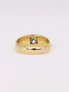 Bague jonc or jaune diamant coussin 0,4 ct - Castafiore