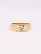 Bague jonc or jaune diamant coussin 0,4 ct - Castafiore