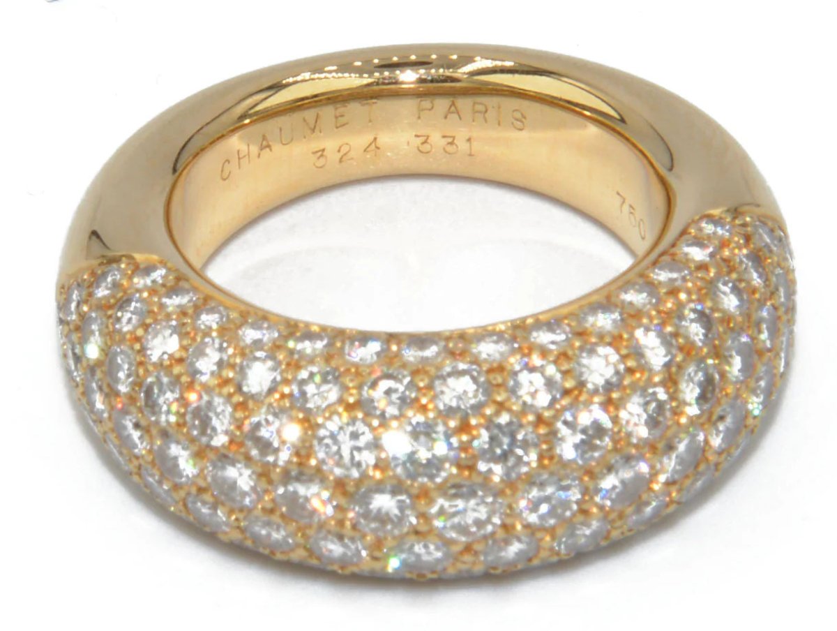Bague jonc or jaune en diamant de la maison Chaumet - Castafiore