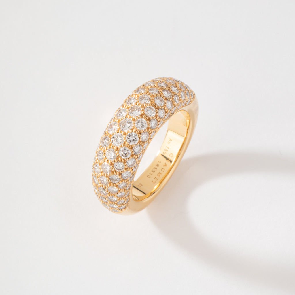 Bague jonc or jaune en diamant de la maison Chaumet - Castafiore