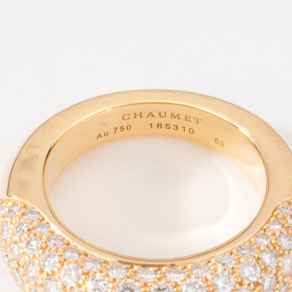 Bague jonc or jaune en diamant de la maison Chaumet - Castafiore