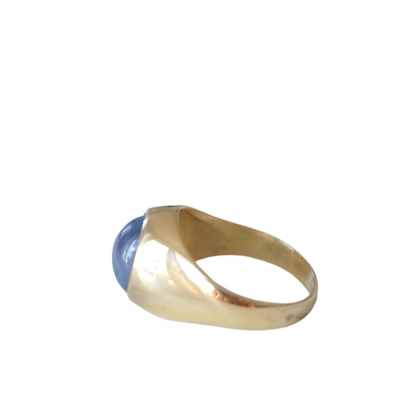 Bague jonc or jaune et saphir étoilé - Castafiore
