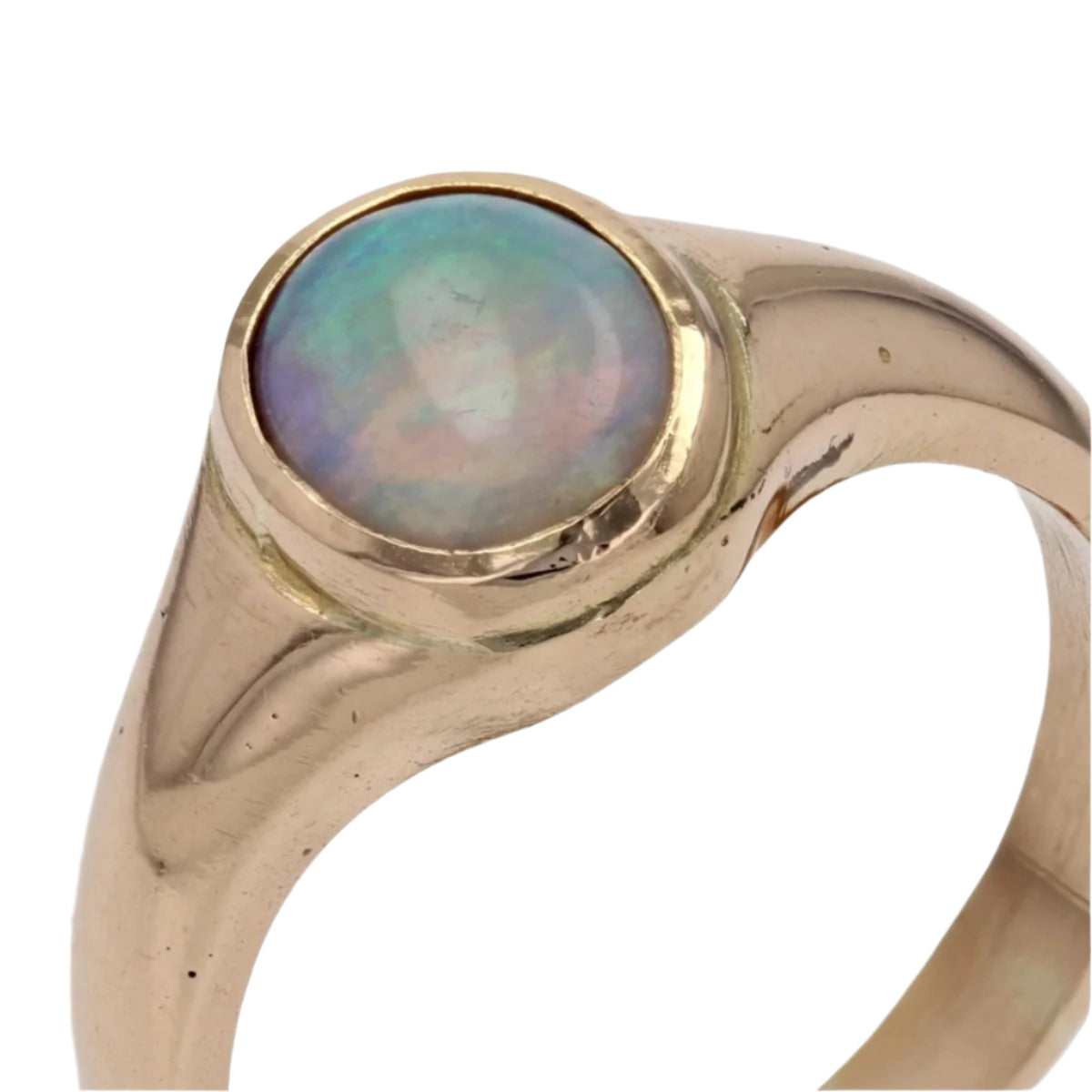 Bague jonc or jaune opale - Castafiore