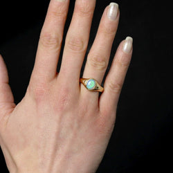 Bague jonc or jaune opale - Castafiore